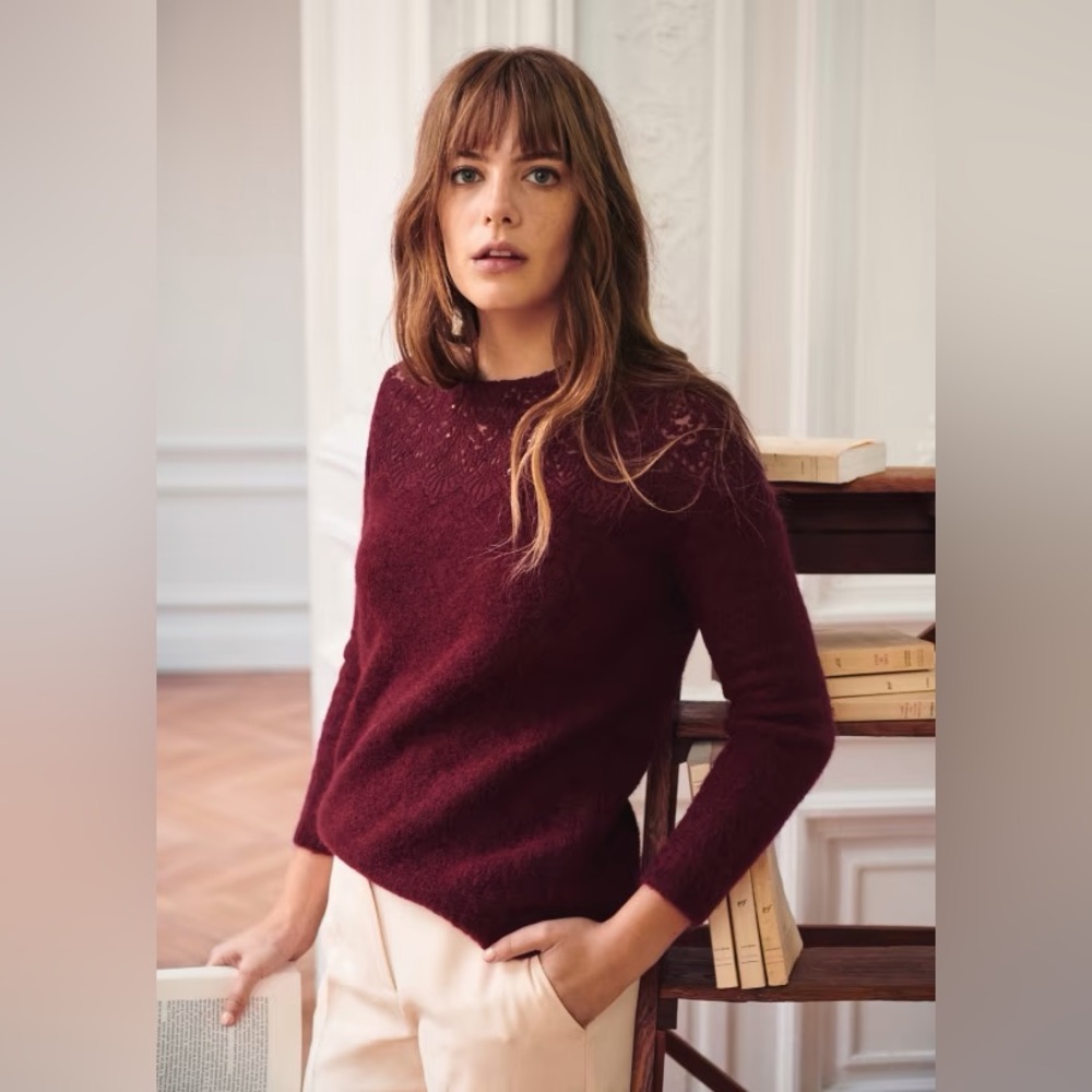 Sezane Pull Grace Prune Color